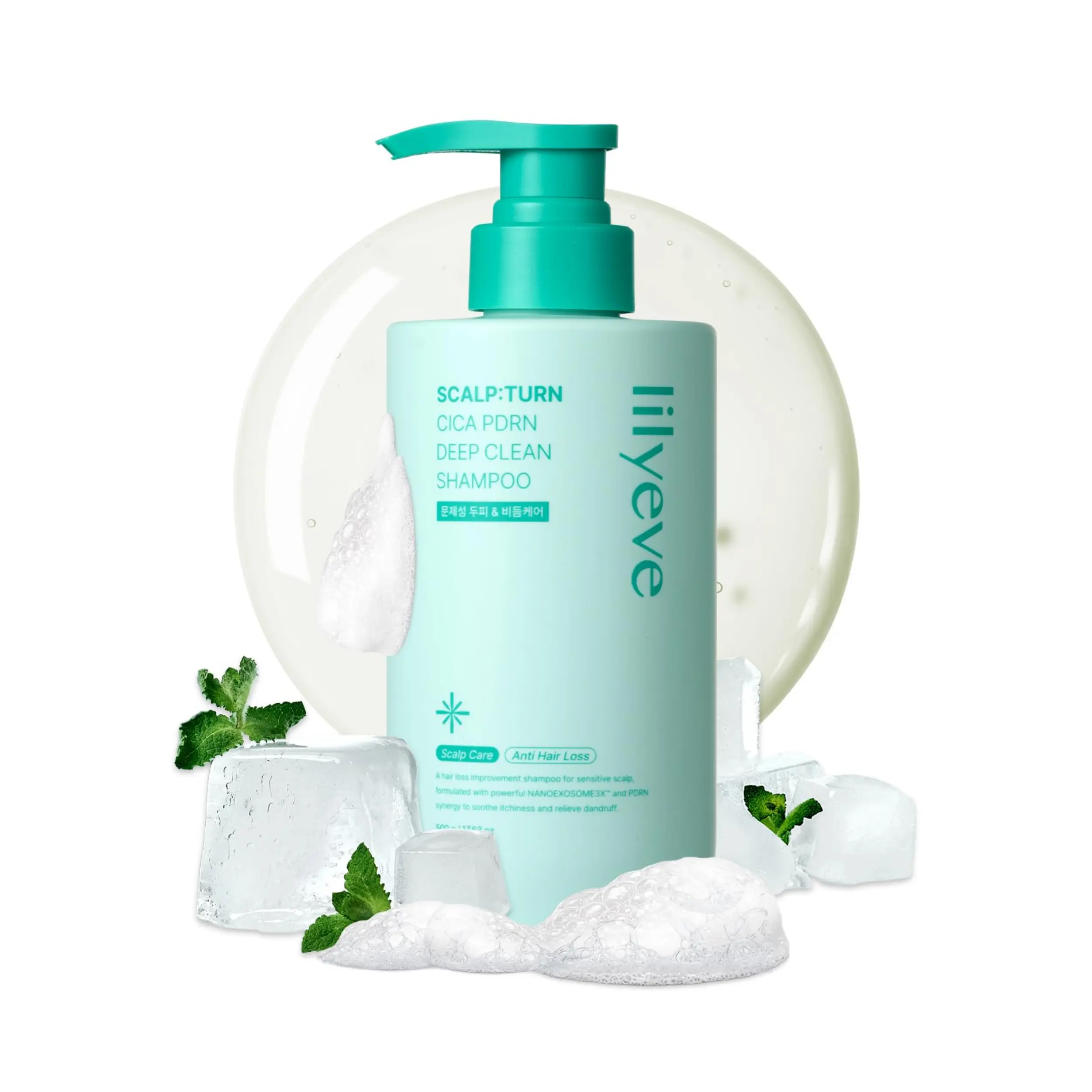 [lilyeve] Scalp:Turn Cica PDRN Deep Clean Shampoo 500g - Cica PDRN Deep Clean Shampoo Infused with Exosome & Salicylic Acid, Clarifying Shampoo for Scalp Buildup, Korean Hair Care