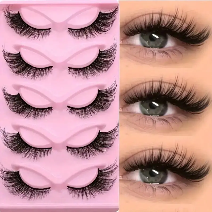 10 Pairs Of False Eyelashes Set Dense D Curl Self Adhesive Reusable Exquisite Makeup Creates Charming Eyes Lightweight Comfortable Easy To Wear Cosmetic fake mink summeressentials