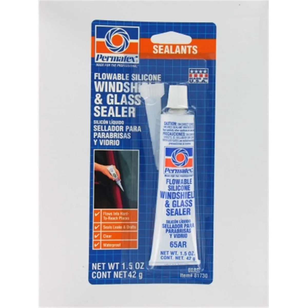 Permatex 81730 212 MAIN Flowable Silicone Windshield & Glass Sealer, 1.5 Oz Adhesive