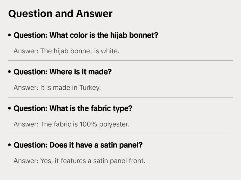 Firdevs Satin Hijab Bonnet Underscarf White