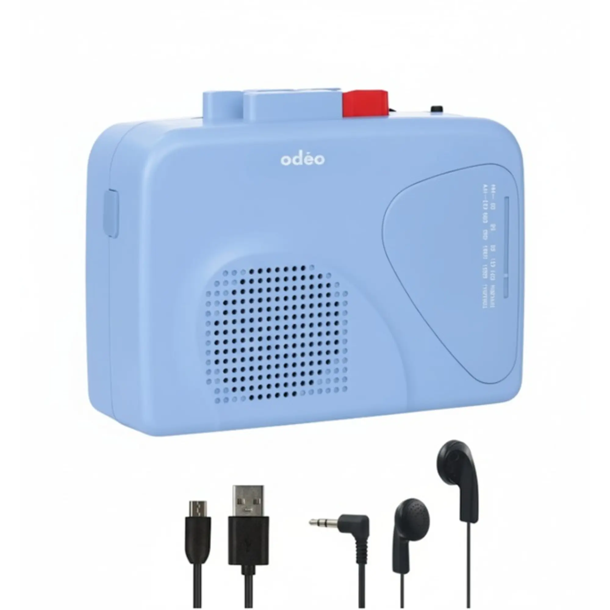 ODEO SOCASS010 BLUE CASSETTE TAPE PLAYER,