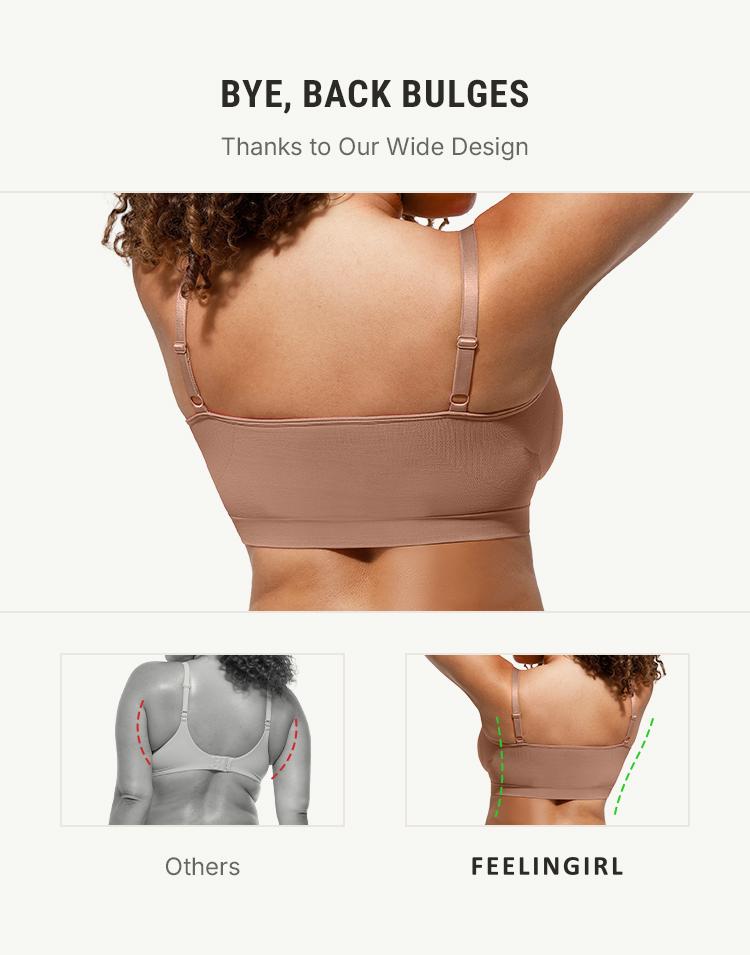 FeelinGirl WIRELESS Bra Women's Wireless Bra Comfort Bralettes Suitable for up to 44DD   No Underwire Unlined Cami Bra Seamless Tshirt Bras Sports Bra