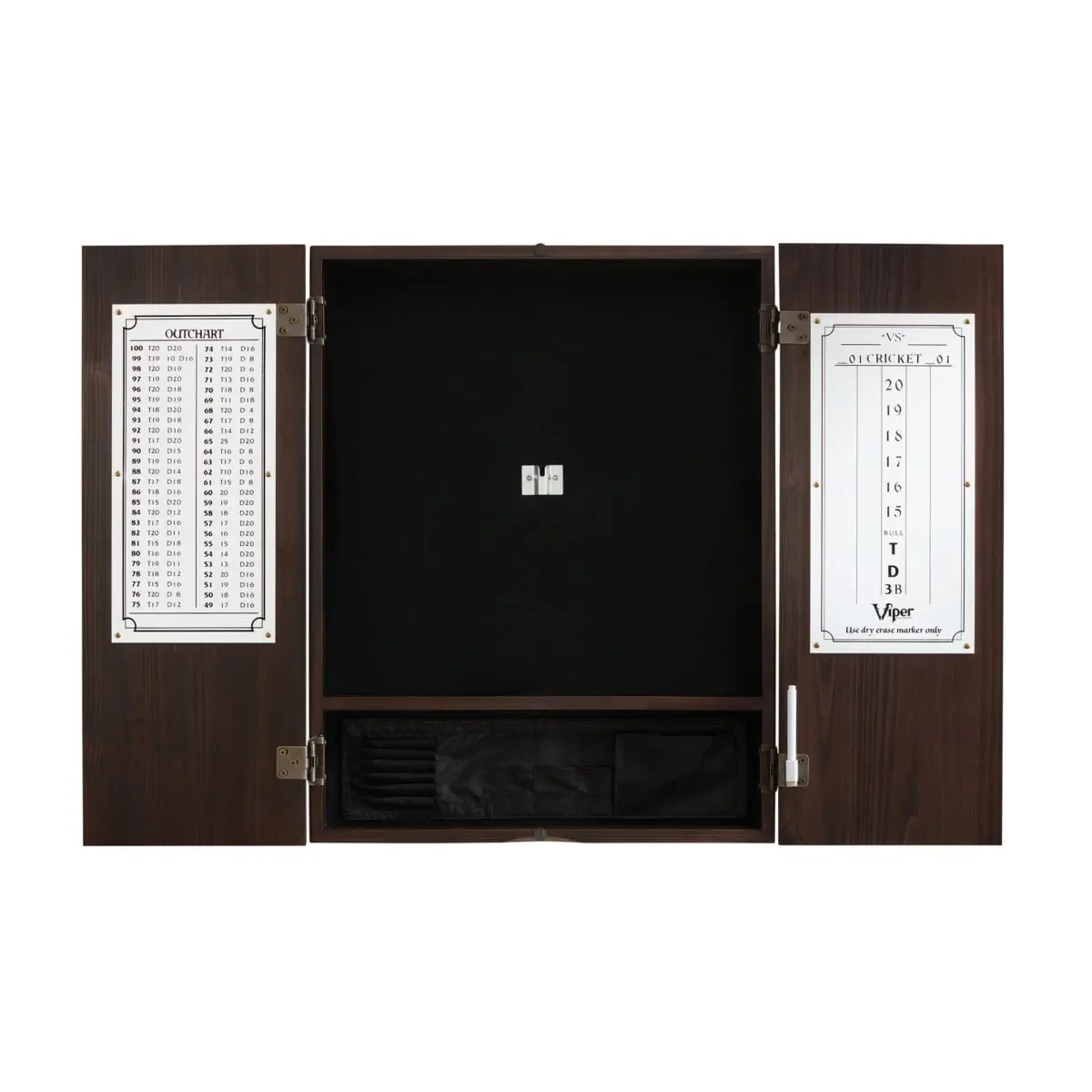 Viper Metropolitan Pine Wood Dartboard Cabinets for Adults, Complete Set with Razorback Sisal Board, Steel Tip Darts & Throw Line Light, 17.75" Diameter, Fiber, Brass, Accurate Throws, Tournament Play, Cabinet, 28.5 Lbs, Self-Healing, Regulation Fit, Alum