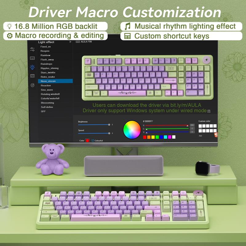 [AULA × Jesnerdingout Co-Designed] Fae Blade F99 Pro Wireless Mechanical Keyboard, 99% Layout, Tri-Mode Connectivity, Hot-Swappable, With Knob Control, RGB Backlight