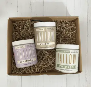 Deluxe Scented Whipped Tallow Trio - 24oz Lavender, Vanilla Bean & Eucalyptus Tea Tree | Grass-Fed Skincare Bundle