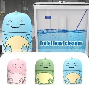Cute Dinosaur-Shaped Toilet Bowl Cleaner Bottle,Automatic Bathroom Toilet Tank Cleaner with Carrying Rope,Three Fragrances, Ocean Jasmine Peach for 90 days,Easy to Use Leaving Fresh Scent cleaning helpers
