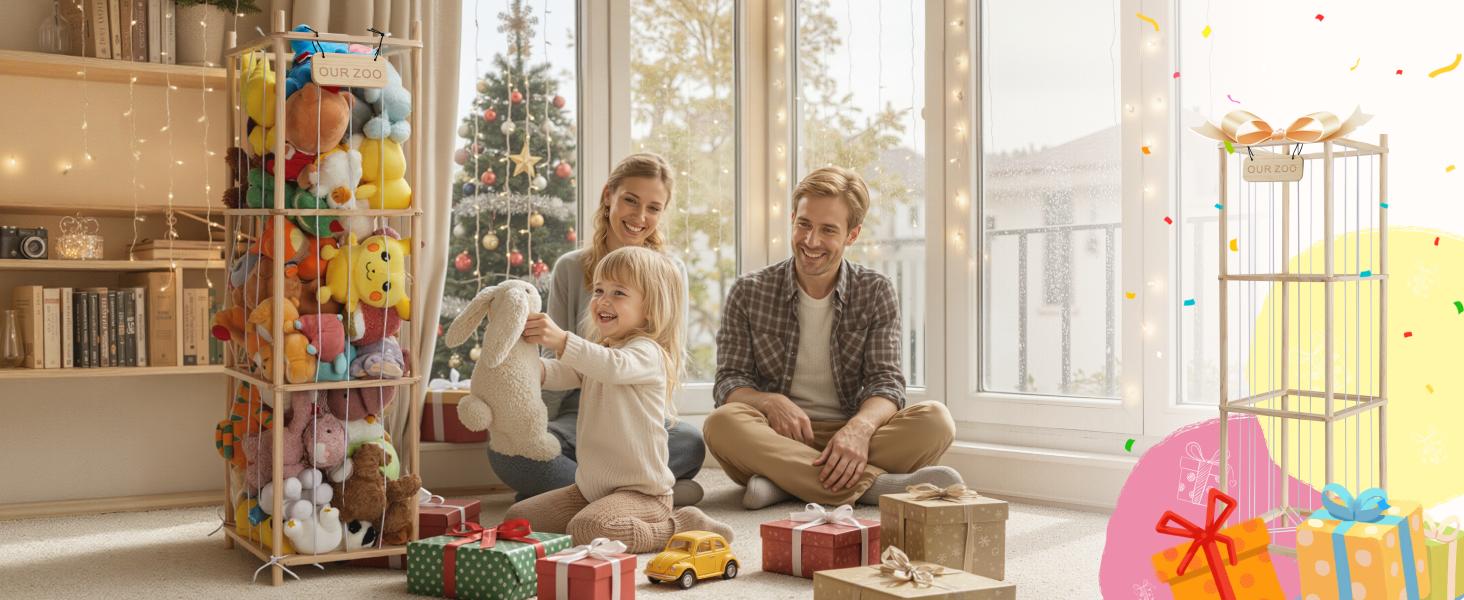 Stuffed Animal Zoo Storage Wooden Toy Organizer, Space Save Toy Holder Shelf for Toddler Rooms, Playrooms & Kids Bedrooms Stuffed Animal Zoo Storage Wooden Toy Organizer, Space Save Toy Holder Shelf for Toddler Rooms, Playrooms & Kids Bedrooms