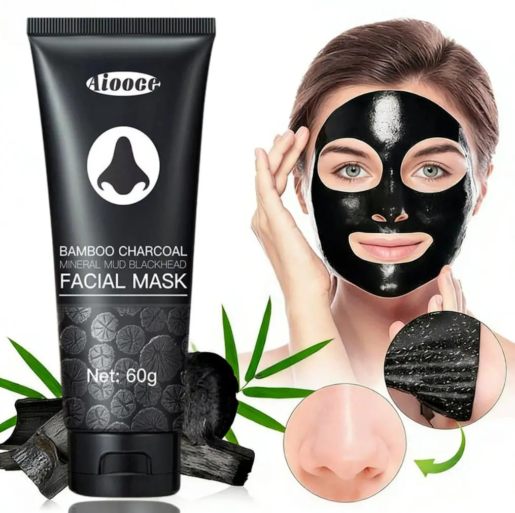 Blackhead Remover Mask Bamboo Charcoal Peel Off Mask Skin Care Face Mask Kit Pimple & Deep Cleansing Black Facial Mask Shrink Pore With  Remover Skin Clearing Mask Skin Repair