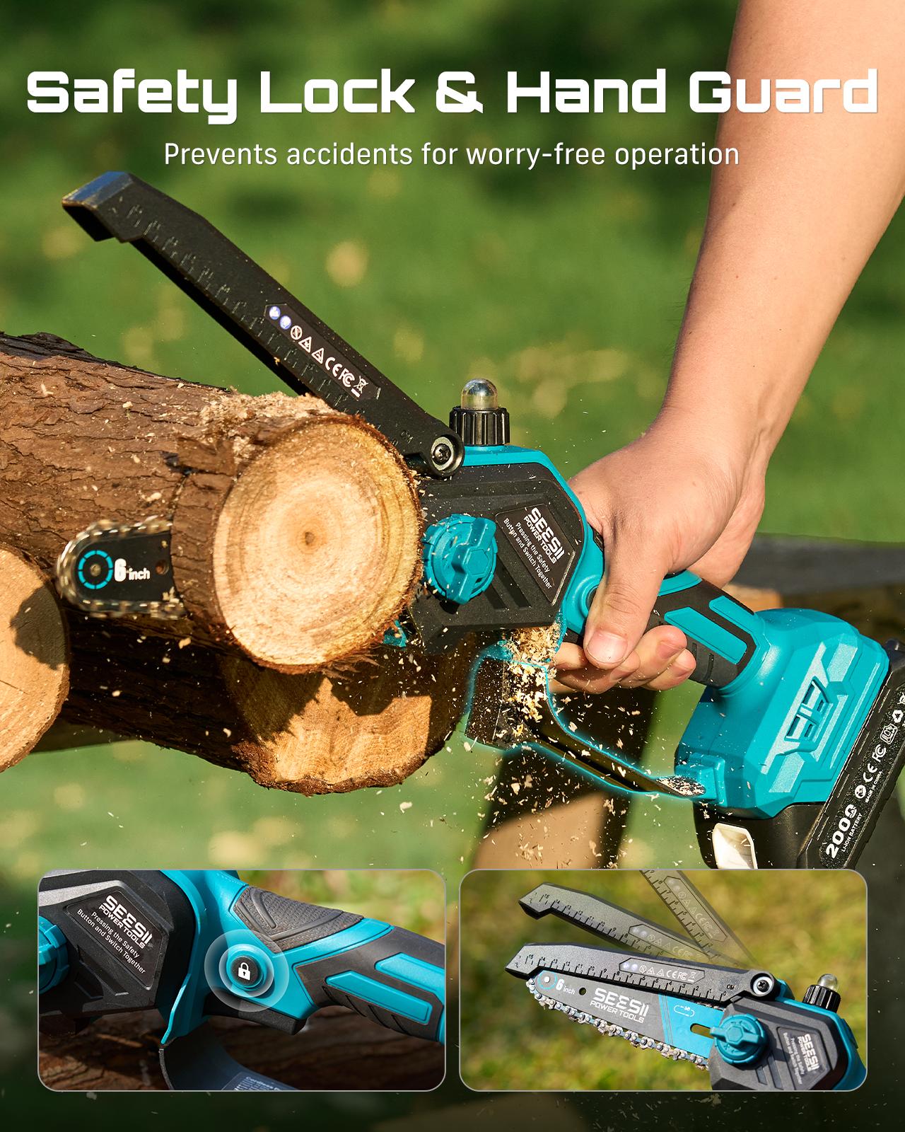2-IN-1 Cordless 6-inch Electric Pole Saw, SeeSii Brushless Chain Saw with 2x 2.0Ah Battery, 16-Foot MAX Reach Brach Tree Saw with Extension Pole for Wood Cutting Garden CH600 #TikTokShopBlackFriday 2-IN-1 Cordless 6-inch Electric Pole Saw, SeeSii Brushless Chain Saw with 2x 2.0Ah Battery, 16-Foot MAX Reach Brach Tree Saw with Extension Pole for Wood Cutting Garden CH600 #TikTokShopBlackFriday
