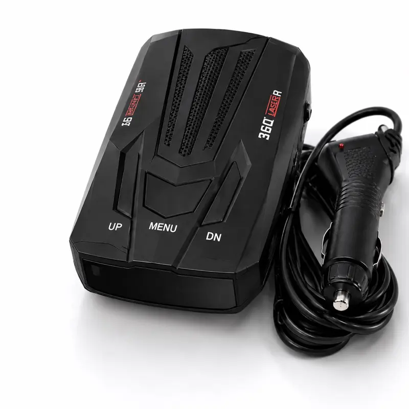 360° Full Band Radar Detector – 16 Band Laser Detection with Voice & Speed Alerts, 12V Car Power
