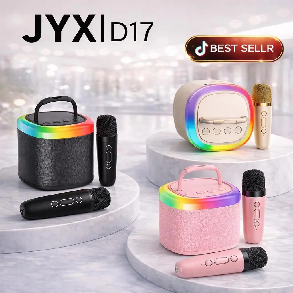 JYX Mini Karaoke Speaker with RGB Lights - Ultra Portable Wireless Stereo Speaker, Micro Card Compatible, Multi-Device Compatibility, Ideal for Kids' Outdoor Fun & Father's Day Gift, Stereo Speakers tiktokshopbacktoschool