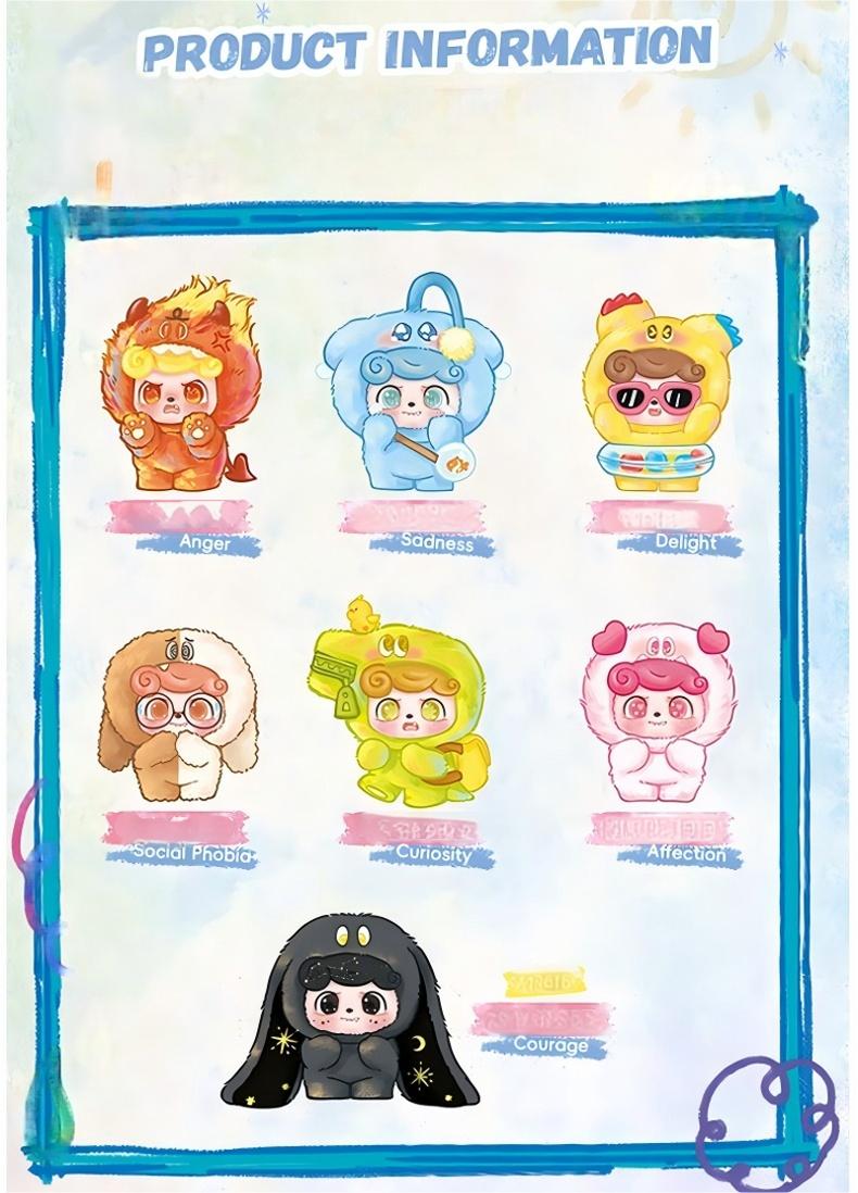 Miniso Q Baby Emotional Hairy Monster Series Blind Box - Charming Plush Blind Box Doll, Great Choice for Gifting to Friends