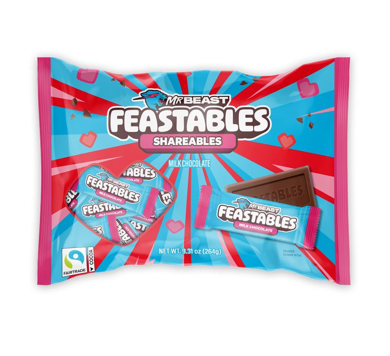 Feastables by MrBeast Valentine’s Milk Chocolate Candy, 22-Count Shareable Chocolate for Gifting & Sharing