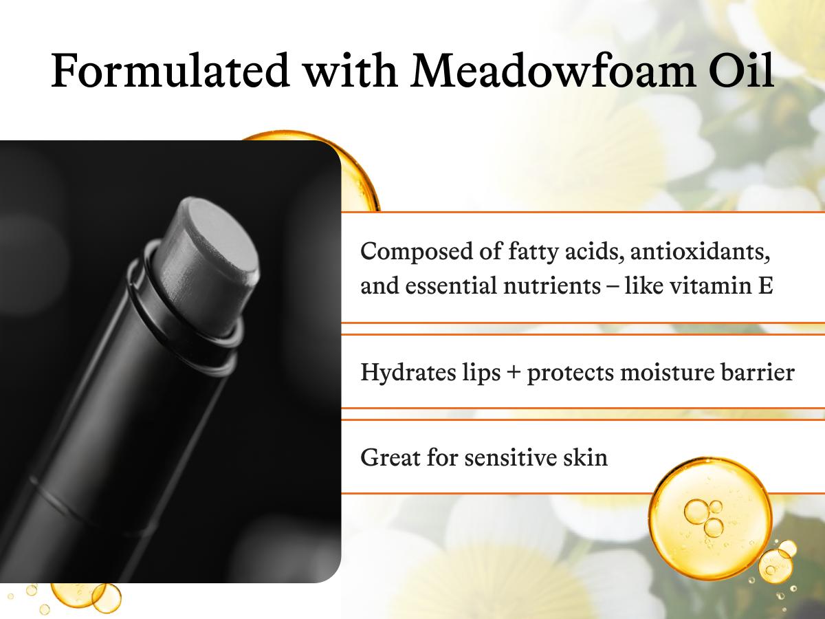 3 Pack Black Lip Balm, made with Korean technology and infused with Meadowfoam Oil. Hydrate, Moisturize, and Soothe with Korean Lip-Care Ingredients. Designed for men.