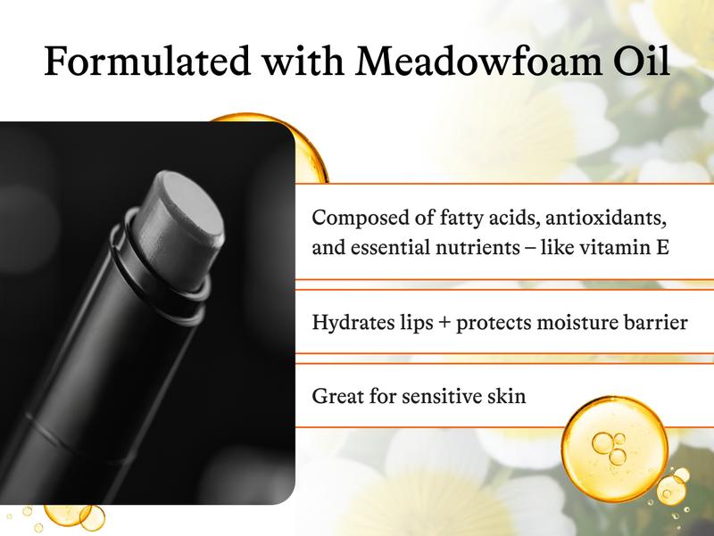 3 Pack Black Lip Balm, made with Korean technology and infused with Meadowfoam Oil. Hydrate, Moisturize, and Soothe with Korean Lip-Care Ingredients. Designed for men.