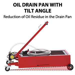 【GARVEE】20 Gallon Low Profile Oil Drain Pan with 12V Electric Pump, 8FT Hose, Foldable Handle, and Wheels - Portable 76L Capacity Oil Drain Tank for Cars, SUVs, and Trucks