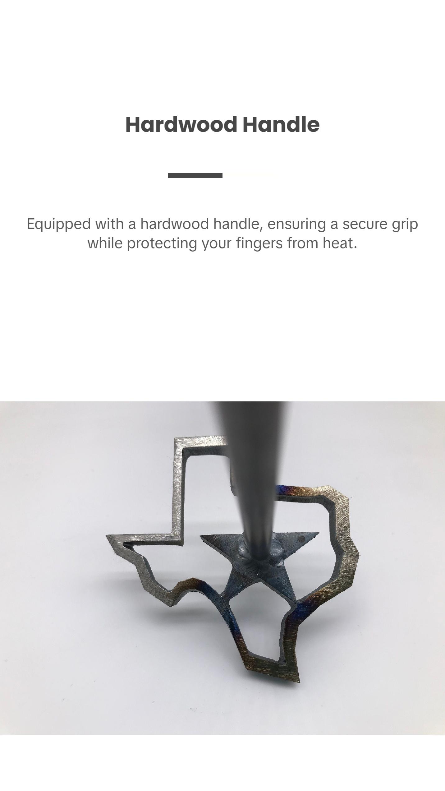 Texas Star Branding Iron for BBQ, Leather, Steaks