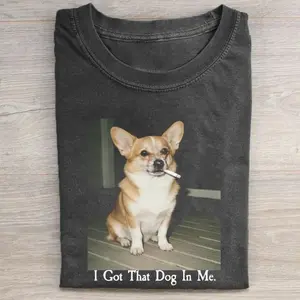 Comfort Colors I Got That Dog In Me Corgi T-shirt, Vintage 90s Funny Edgy Dog Meme Tee, Unisex Fit Design, Casual Streetwear, Gift for Dog Lovers