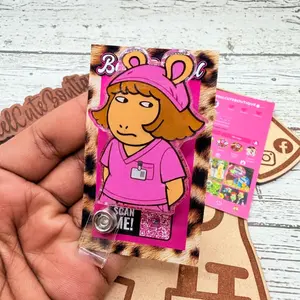 Side Eye Glitter Badge Reel: Funny Nurse ID Holder