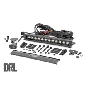 LED Light | Bumper Mount | 12" Black Single Row | White DRL | Can-Am Defender HD 8/HD 9/HD 10