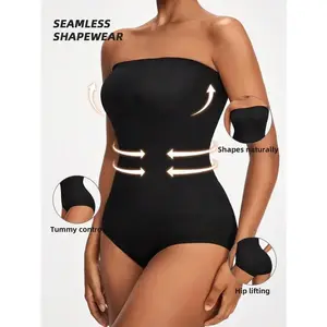 Seamless Shapewear Bandeau Bodysuit Black Womenswear