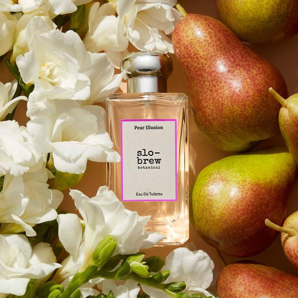 Slo-Brew Botanical Pear Illusion & Summer Bluebell Hair Perfume Spray – A Fragrance Experience Designed for Hair, Combining Nourishment and Protection – Fresh Fruity Floral Scent