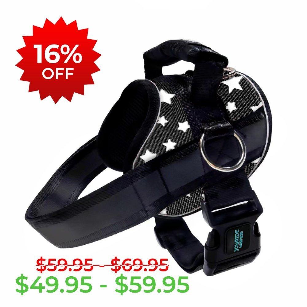 Joyride 2.0 Starry Night – Glow in the Dark No Pull Dog Harness for Medium Dogs Border Collie Dual Adjustable Pressure Release Design Reflective Trim Padded Chest Vest XS S M L XL Joyride 2.0 Starry Night – Glow in the Dark No Pull Dog Harness for Medium Dogs Border Collie Dual Adjustable Pressure Release Design Reflective Trim Padded Chest Vest XS S M L XL