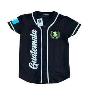 Full Print GUATEMALA Black Baseball Jersey Jersey, Print Baseball Jersey, Sport Jersey for Men and Women, Baseball Jersey Style