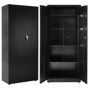 71" Metal Storage Cabinet with Pegboard, Locking Garage Cabinets with Adjustable Shelves, for Home, Office, Garage
