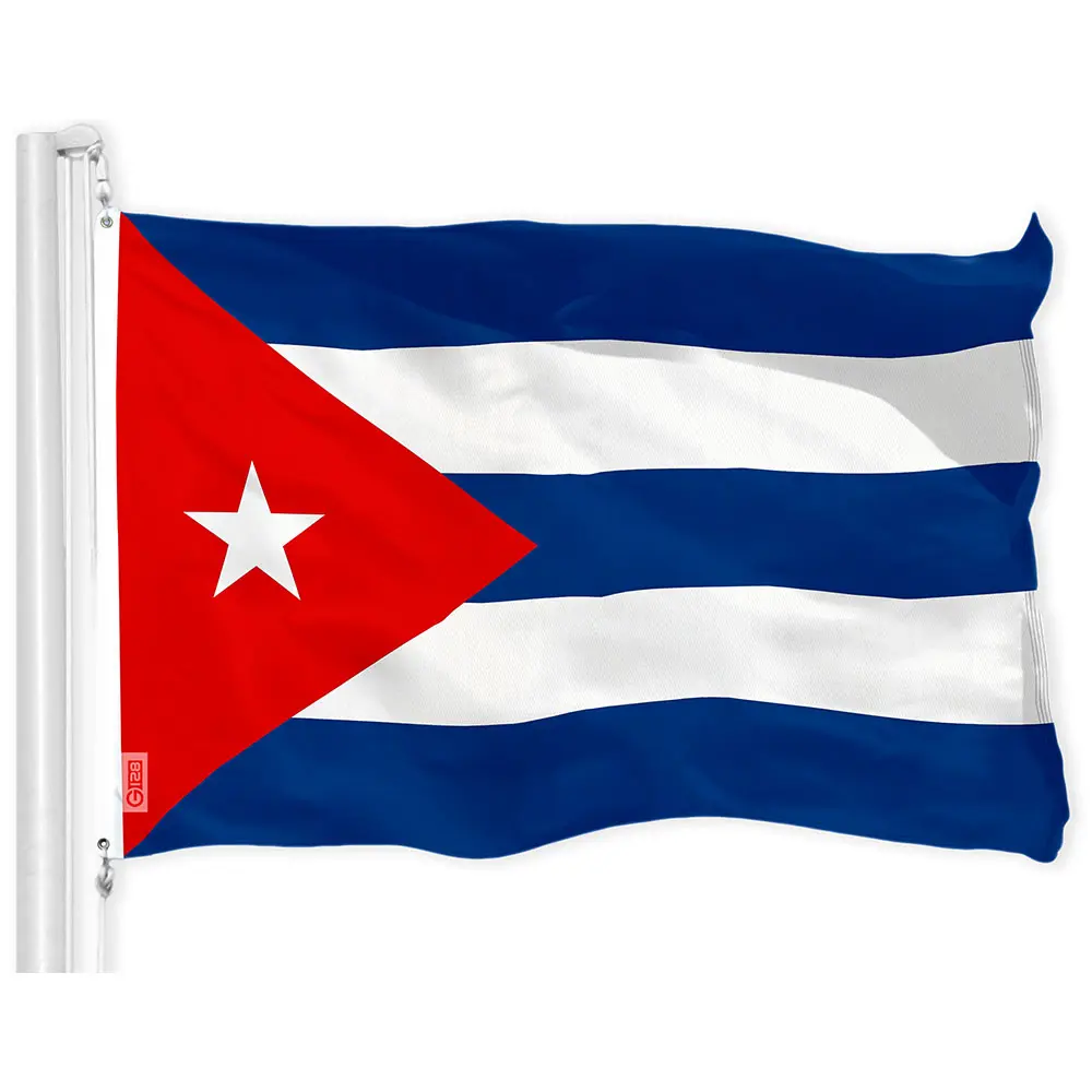 G128 Republic of Cuba Cuban Flag | 3x5 feet | Printed 150D, Indoor/Outdoor, Vibrant Colors, Brass Grommets, Quality Polyester, Much Thicker More Durable Than 100D 75D Polyester