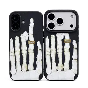Suitable for iPhone 17 16 15 14 13 Fun Skull Palm Silicone Phone Case, iPhone 16 15 PluS Skull Men's and Women's Phone Cases