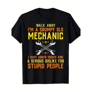 Mechanic Tshirt For Men Engineer Handyman Garage Repairman T-Shirt-100% Cotton -