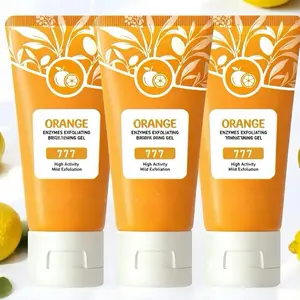 3Pcs Orange Exfoliating Gel for Face and Body, Exfoliating Cleansing Gel Scrub,Orange  Exfoliating Gels,Pore Scrub, Deep Cleansing Moisturizing Facial Exfoliator