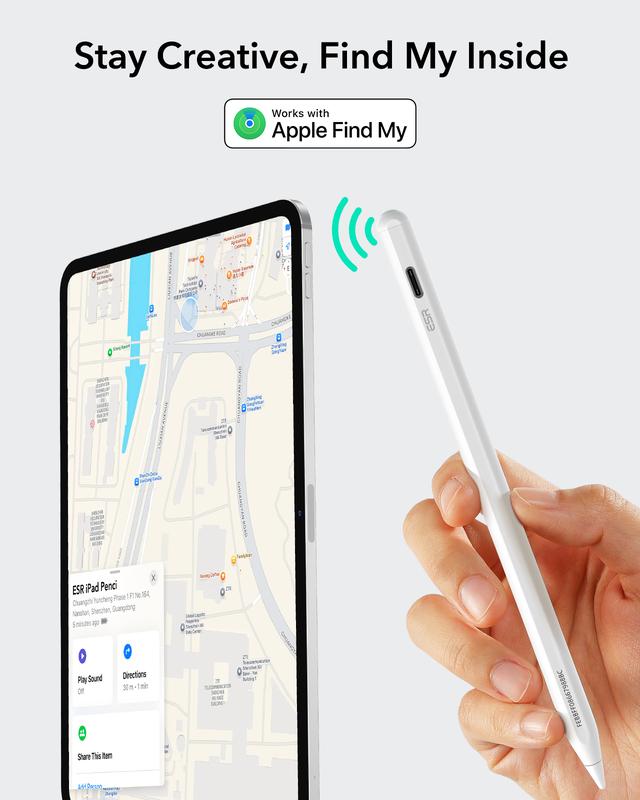 ESR Geo Digital iPad Pencil Findmy Compatible with Apple iPad 2018-2025,with Easy Shortcuts for Apple iPad A16/10/9/8 & Air 13/11 & Pro 12.9/13/11 & Mini 7/6/5(No Wireless Charging)