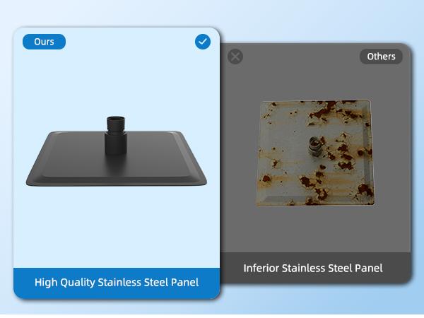 Hibbent Upgraded All Metal 10"Rainfall Showerhead Combo, High Pressure Shower Head with 10-Spray Mode Handheld, Innovative 4-way Diverter with Pause Mode, 71'' Shower Hose and Handheld Holder, Black