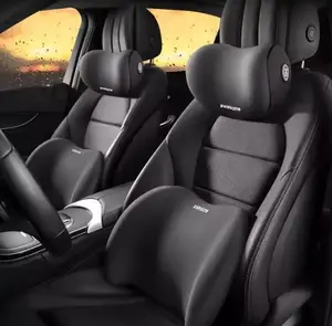 Head Restraint Car Neck & Lumbar Support Pillow Set – Soft Memory Foam Cushion, Adjustable Ergonomic Backrest, Relieve Neck/Back Pain, Perfect for Long-Distance Driving & Travel