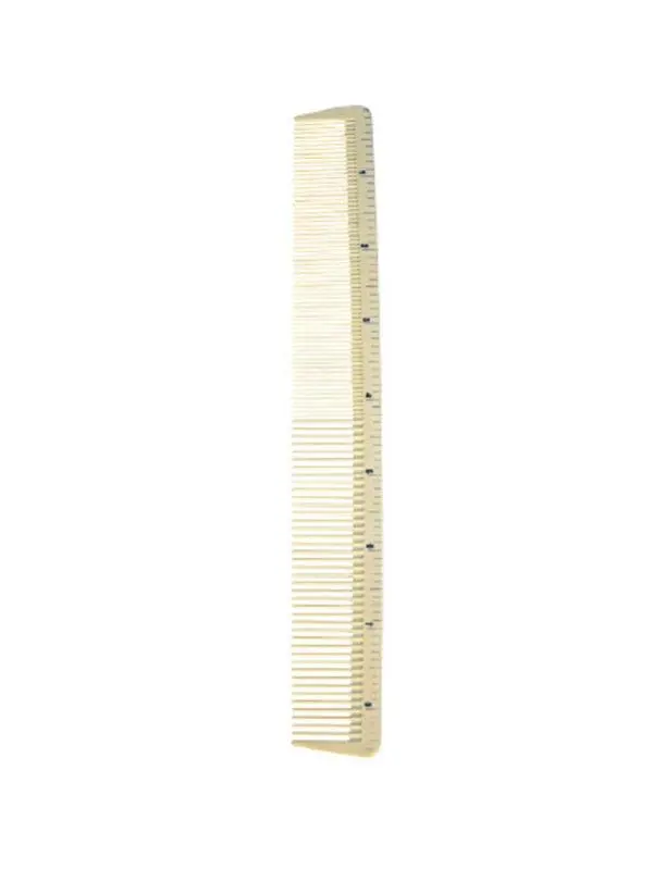 Burmax Salon Chic Cutting Comb White - 8 1/2" w/ Measuring Marks