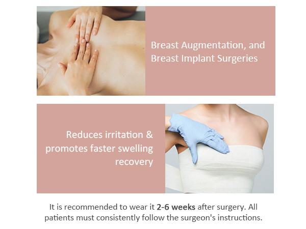 FeelinGirl Post Surgery Compression Bra Front Closure Bra Wirefree Bra with Adjustable Straps Bras Women