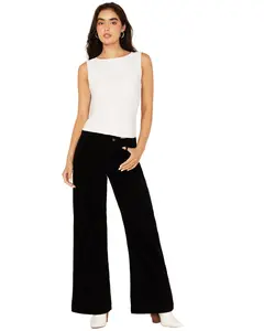 Dear John Women's Fiona High Rise Wide Leg Corduroy Jeans - Dpm55e265blk