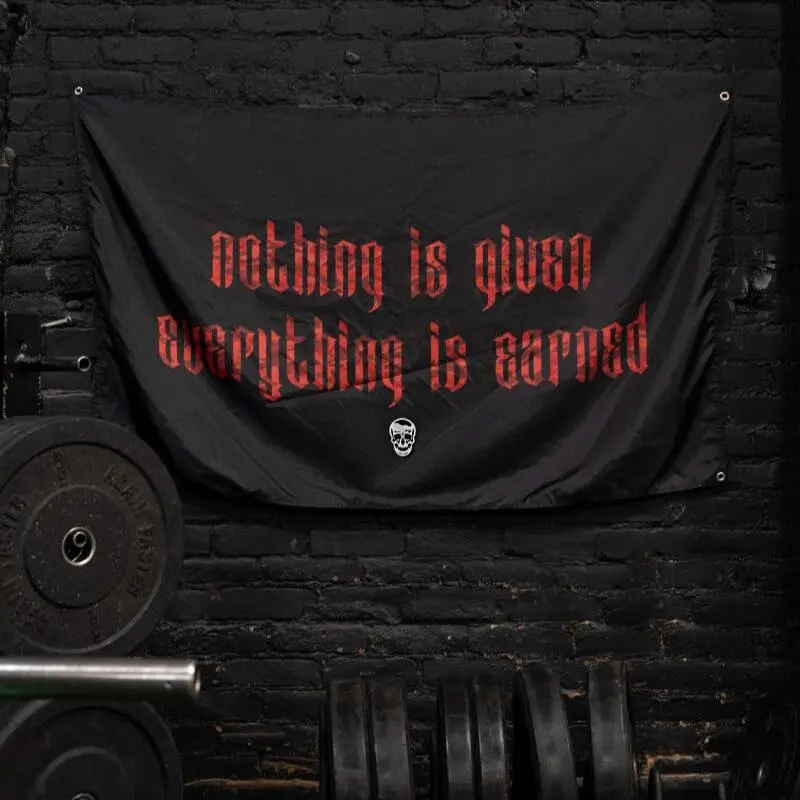 Gymreapers Mantra Flag - Red Camo Banners, Wall Decor, Flags for Room for Gym and Garage