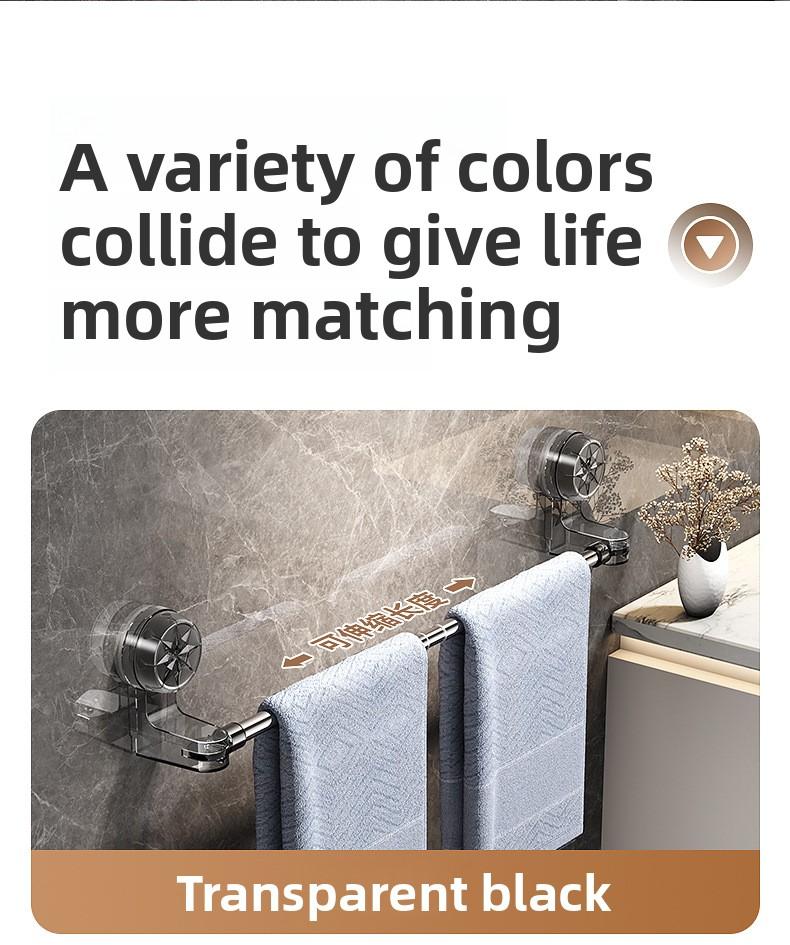 Stainless Steel Suction Cup Towel Rack No-Drill Adjustable Bathroom Kitchen Storage Shelf Toilet Bath Slipper Rack Shower Curtain Rod