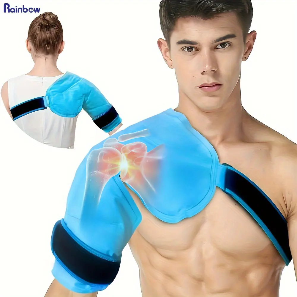 Reusable Shoulder Ice Pack Wrap - 17"x16.5"x11.6" Evenly Gel Design for Rotator Cuff, Gym, Adults, Athletes