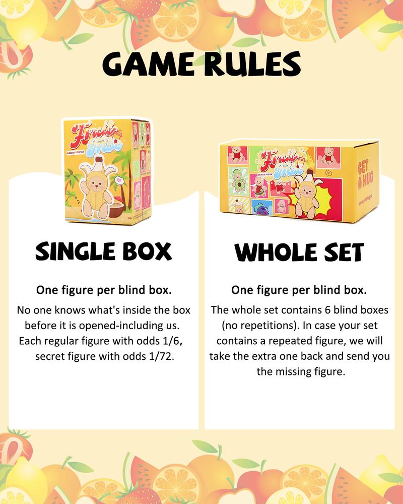 Getahug Fruit Tribe Series Mini Bear Blindbox | 5.9 Inches Plush Pendant Bag Charm Keychains Gift