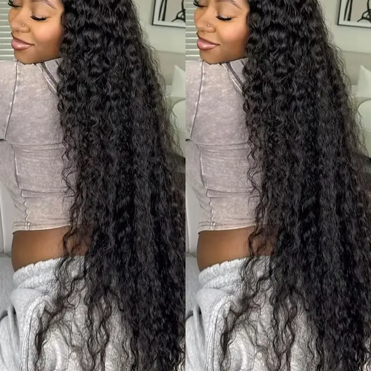 FACMOOD Women's 250 Density 13x6 HD Deep Wave Human Hair Lace Frontal Wig, 30" Glueless 7x5 Wear-and-Go Clearance Sale Wig, Deep Wave Wig, Glueless Wigs Human Hair