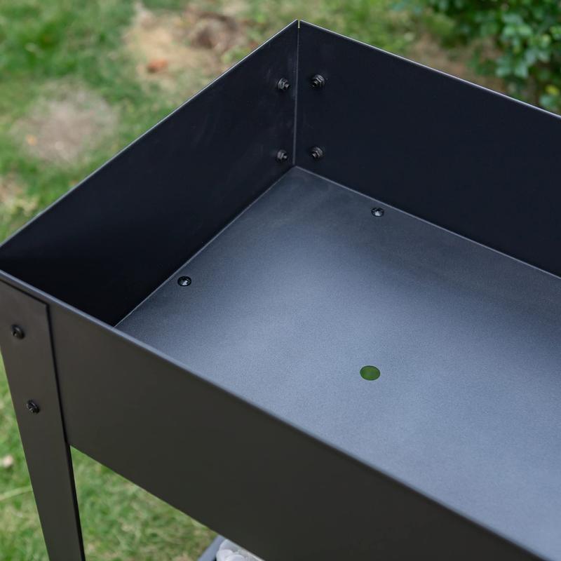 Sophia&William Planter Raised Beds with Legs and Wheels, Outdoor Metal Planter Box Elevated Garden Bed with Lower Shelf for Vegetables Flower Herb Portable Decorative