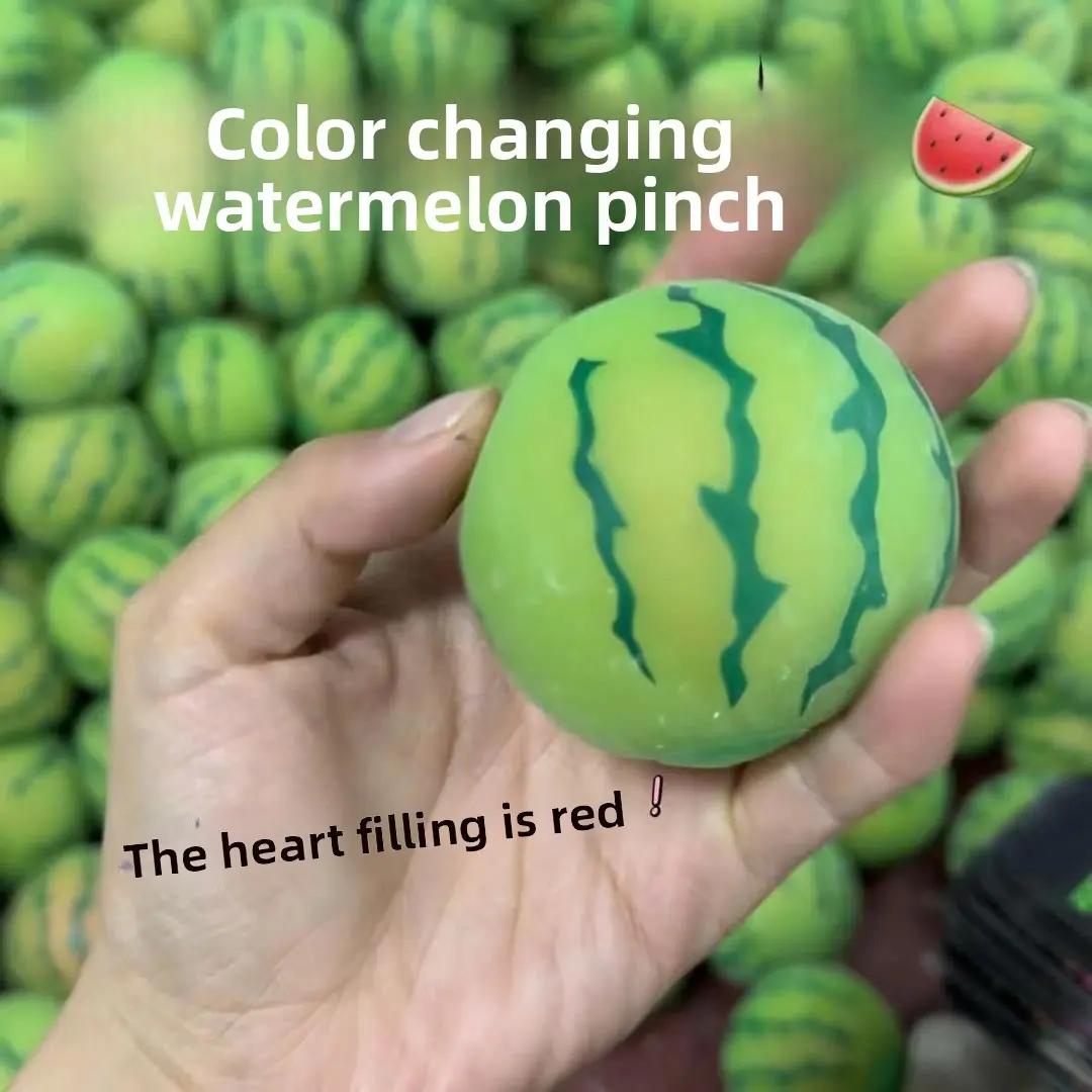 Creative color-changing watermelon squishy toy, realistic fruit squishy toy, stress-relief gadget, small toy
