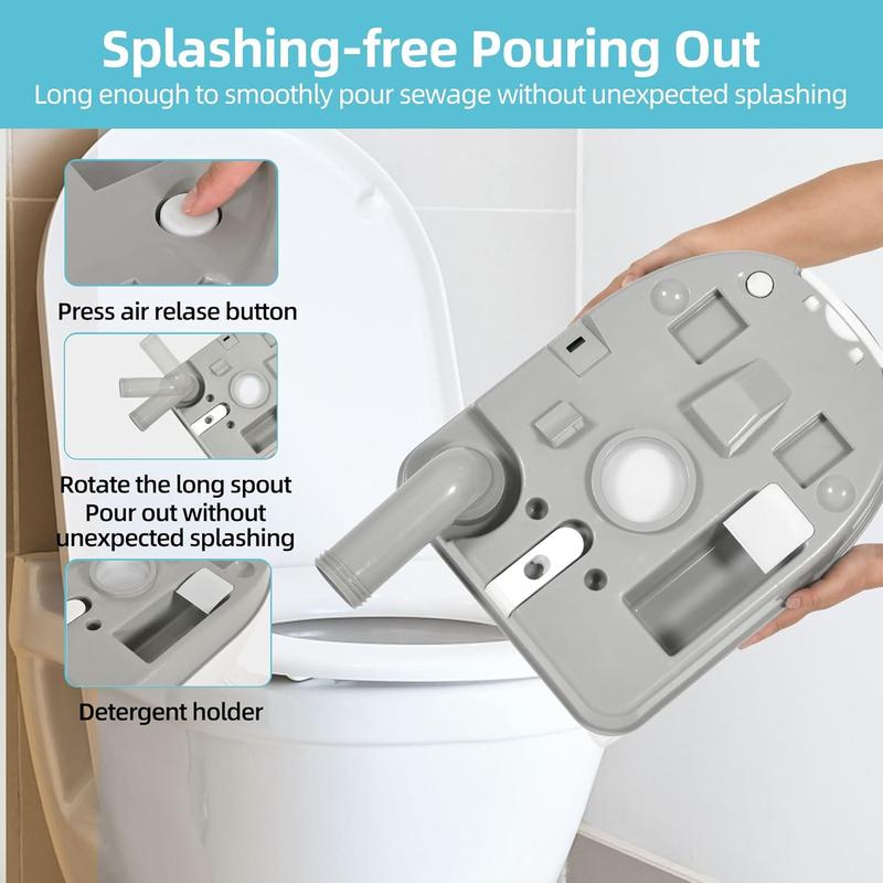 YITAMOTOR 6.34 Gallon Portable RV Toilet Camping Porta Potty with Paper Collection Handle Pump Leak-Proof for RV Travel Boat Trips Outdoors