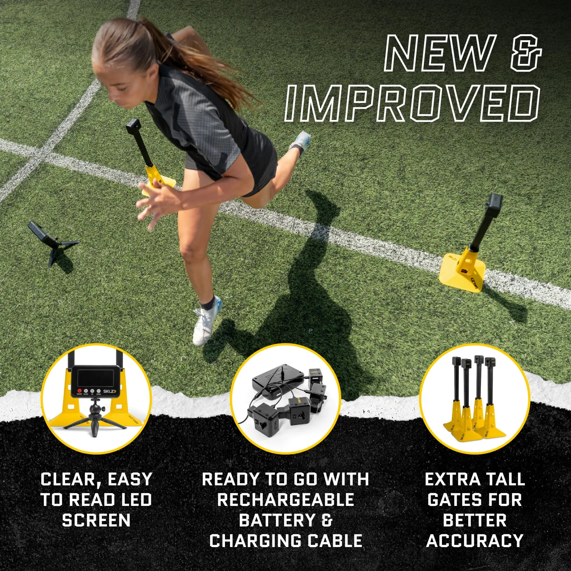 SKLZ Speed Gates Pro Speed and Agility Trainer with 4 RF Sensors