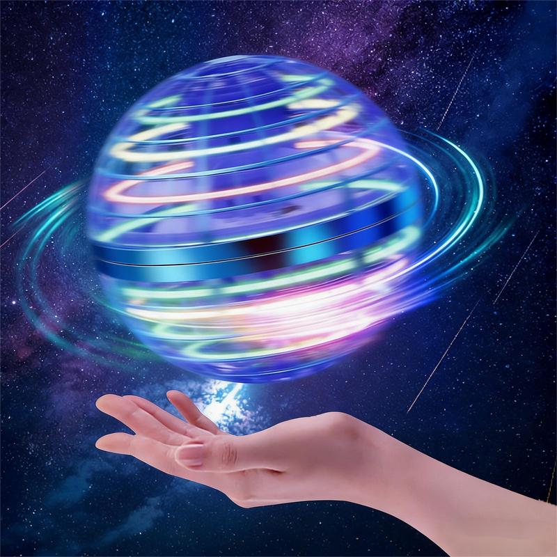 Gesture Control UFO Flying Ball - LED Fidget Drone for Stress Relief & Focus | Auto Return Hand Motion Sensing Toy | Indoor Outdoor Hover Games for Kids Teens Adults | Birthday Christmas Gift | Party Beach Camping Fun Neon