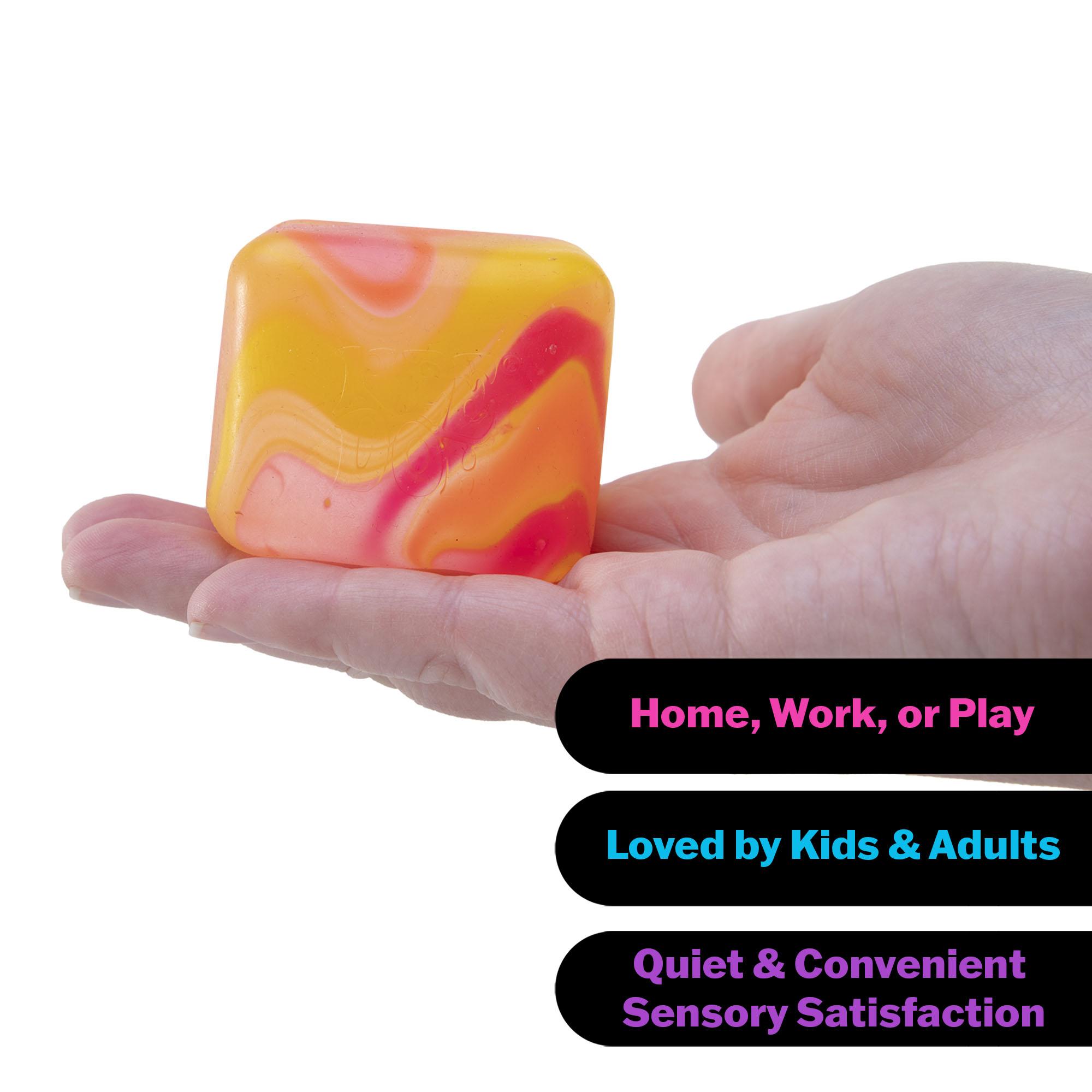 NeeDoh Swirl Nice Cube – Sensory Fidget Toy with Super Solid Squish, Stretchable Stress Relief, One Random Color